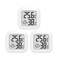 Set 3 Termometru si higrometru de camera, zggzerg, indicator comfort, citire 10s, suport agatare sau stand, monitor de temperatura si umiditate de inalta precizie pentru casa, sera, reptile, pivnite, pivnita, birou, Alb