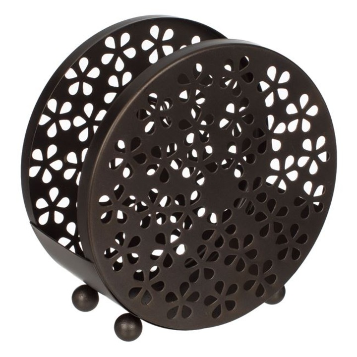 Suport Metalic pentru Spirala Anti Tantari Bronz cu Model Flori 15.5cm