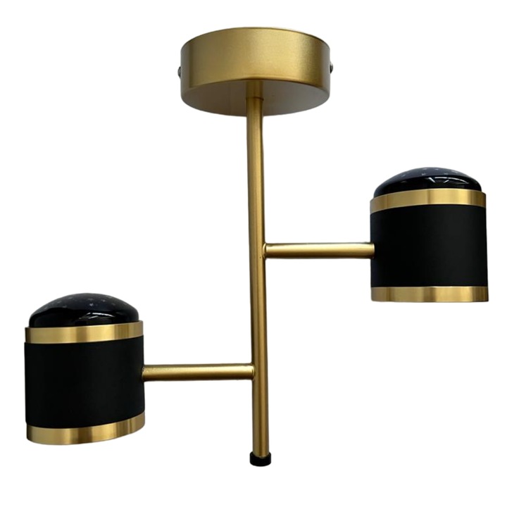 Plafoniera LED Cu Cer Instelat negru + gold 14W, 3000k/4000k/6000k
