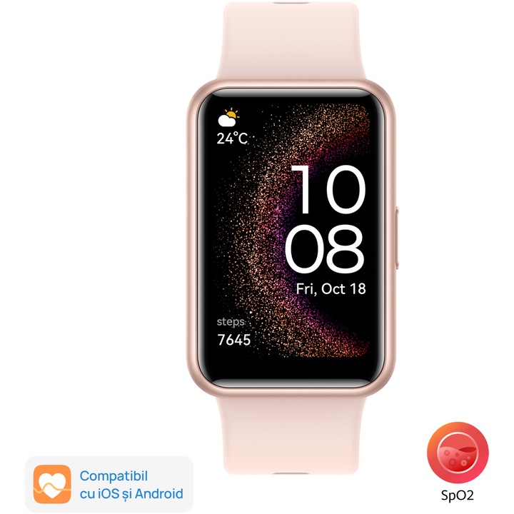 Smartwatch Huawei Watch FIT SE, Silicone Strap, Nebula Pink