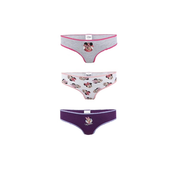 3 db-os lány bugyi szett, 100% pamut, tarka, Minnie Mouse, Disney, Többszínű, 110-116 CM
