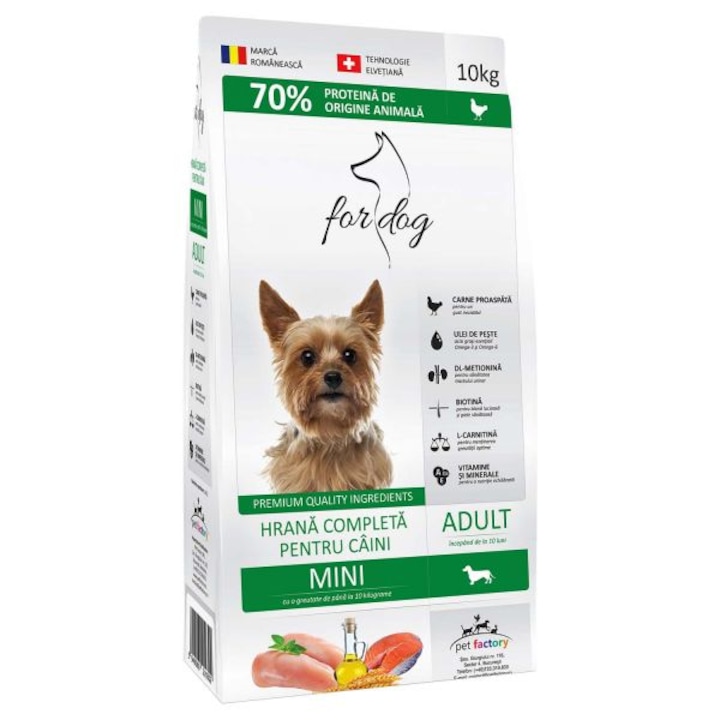 Суха храна за кучета For Dog, Adult Mini, 10 кг