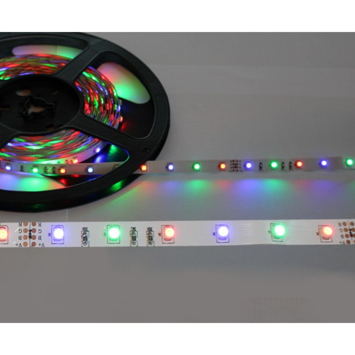 Banda LED RGB, 50cm, 12V, Multicolor - eMAG.ro