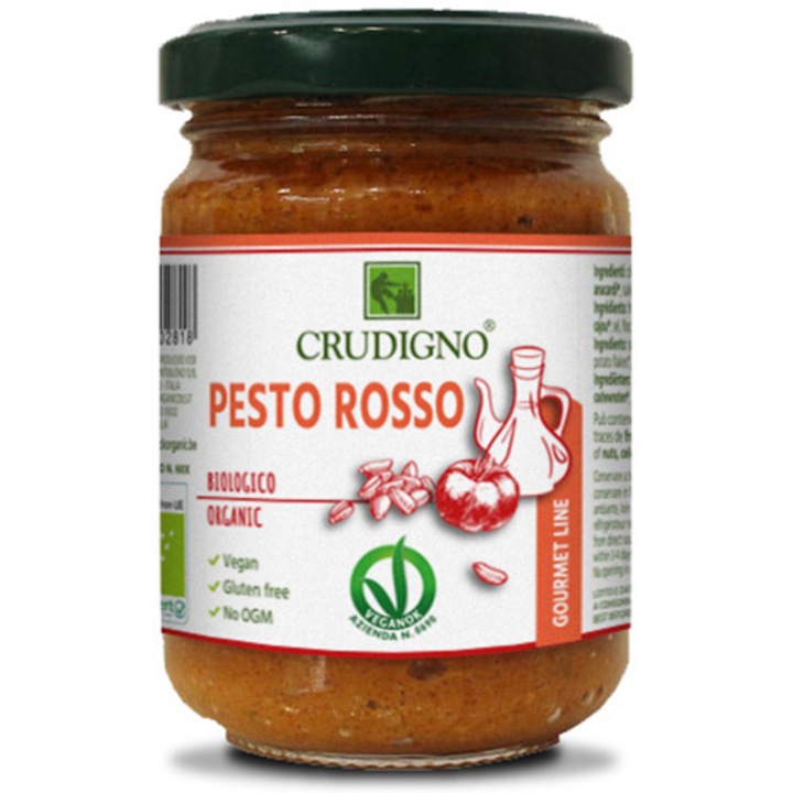 Sos Ecologic Pesto Rosu, cu Tomate Crudigno, 130 g