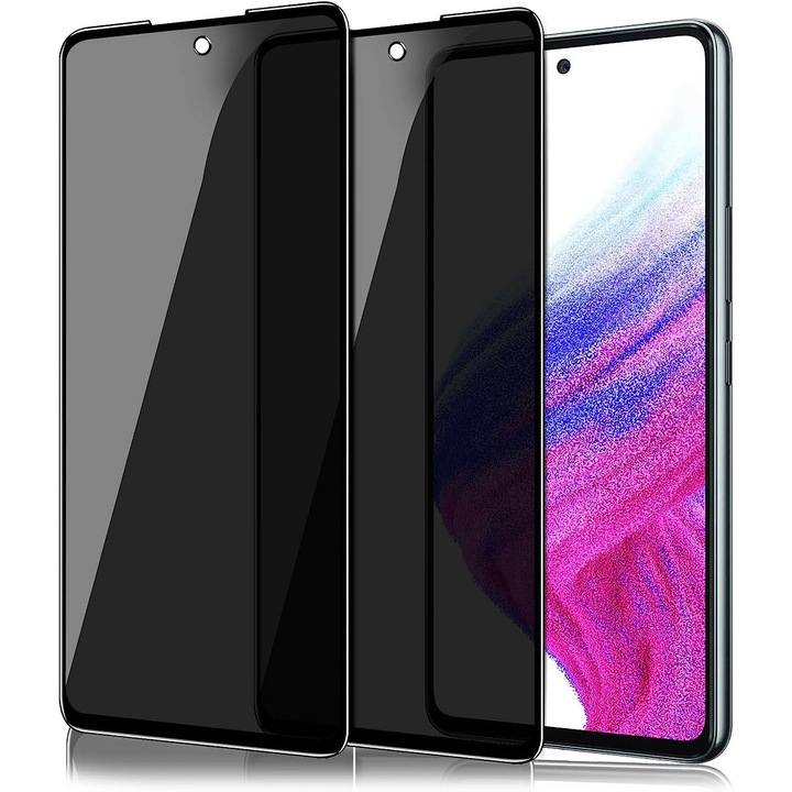 2 db adatvédelmi fólia készlet, Samsung A53-mal kompatibilis prémium minőség, teljes borító, 6D, fekete
