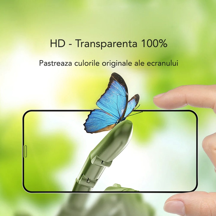 Екранен филм, изработен от 5D Secure Glass, съвместим с Asus ROG Phone 6D Ultimate, пълна защита с лепило върху цялата повърхност, 9H защитна технология, черни ръбове