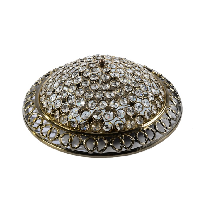 Plafon de tavan din aur vechi cu cristale de sticla 2x60W