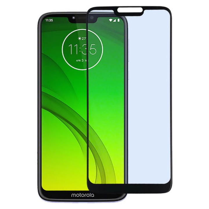 COMANDO Ultra Thin Proof филм, съвместим с Motorola Moto G7 Power, Висока устойчивост на удар, Пълно покритие на екрана, Залепващо лепило по цялата повърхност, 0,3 mm, Черна рамка