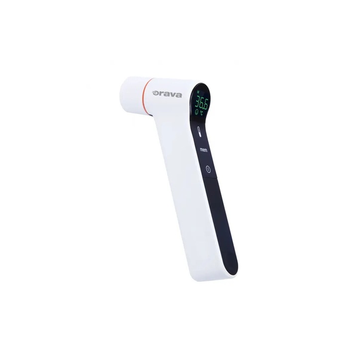 Termometru Orava MT-210 LED, 9 memorii, timp de masurare 1 secunda Alb-Negru termometru cu infrarosu fara contact