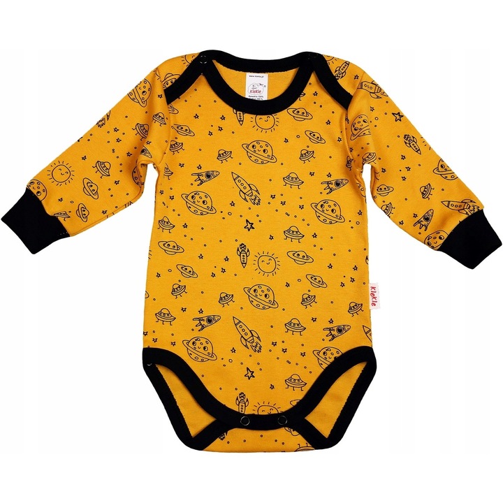 Body copii, Klekle, Bumbac, Galben/Negru, Negru/Galben