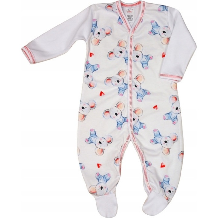 Salopeta cu maneci lungi, KLEKLE, Alb, Alb