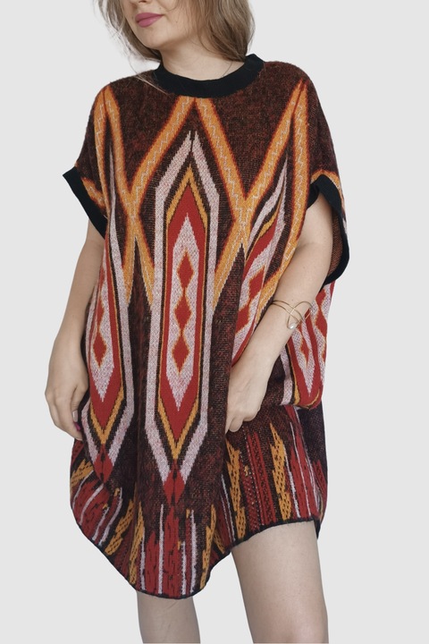 Овърсайз рокля тип туника есен-зима многоцветна универсален размер