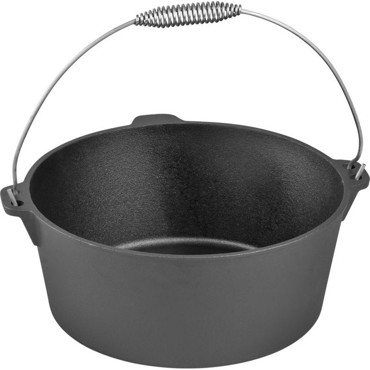 Ceaun din fonta pentru gulas, cu maner din otel inoxidabil, 30x13cm, 7.22l