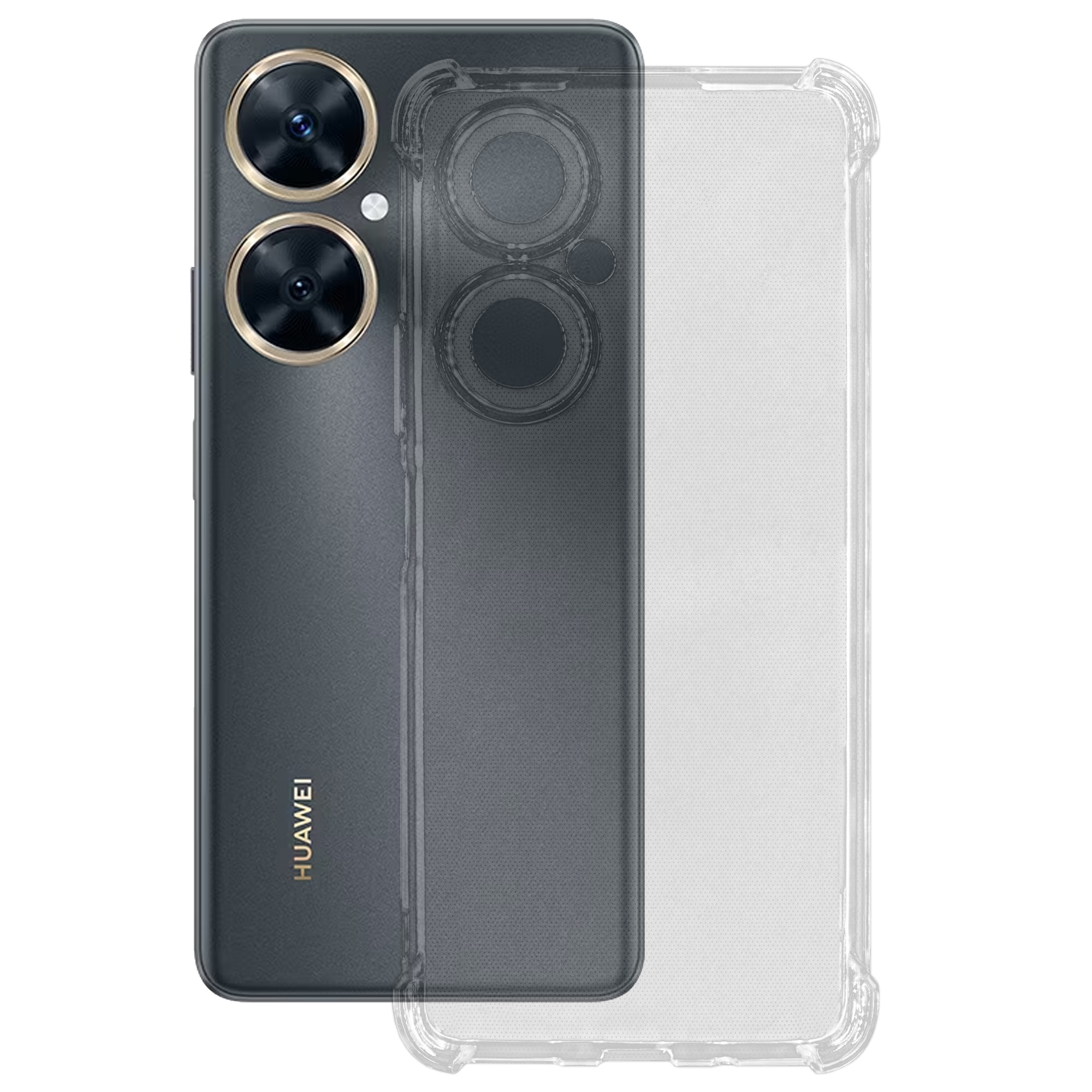Husa AntiShock SILKASE pentru Huawei Nova 11i, protectie camera, silicon transparent