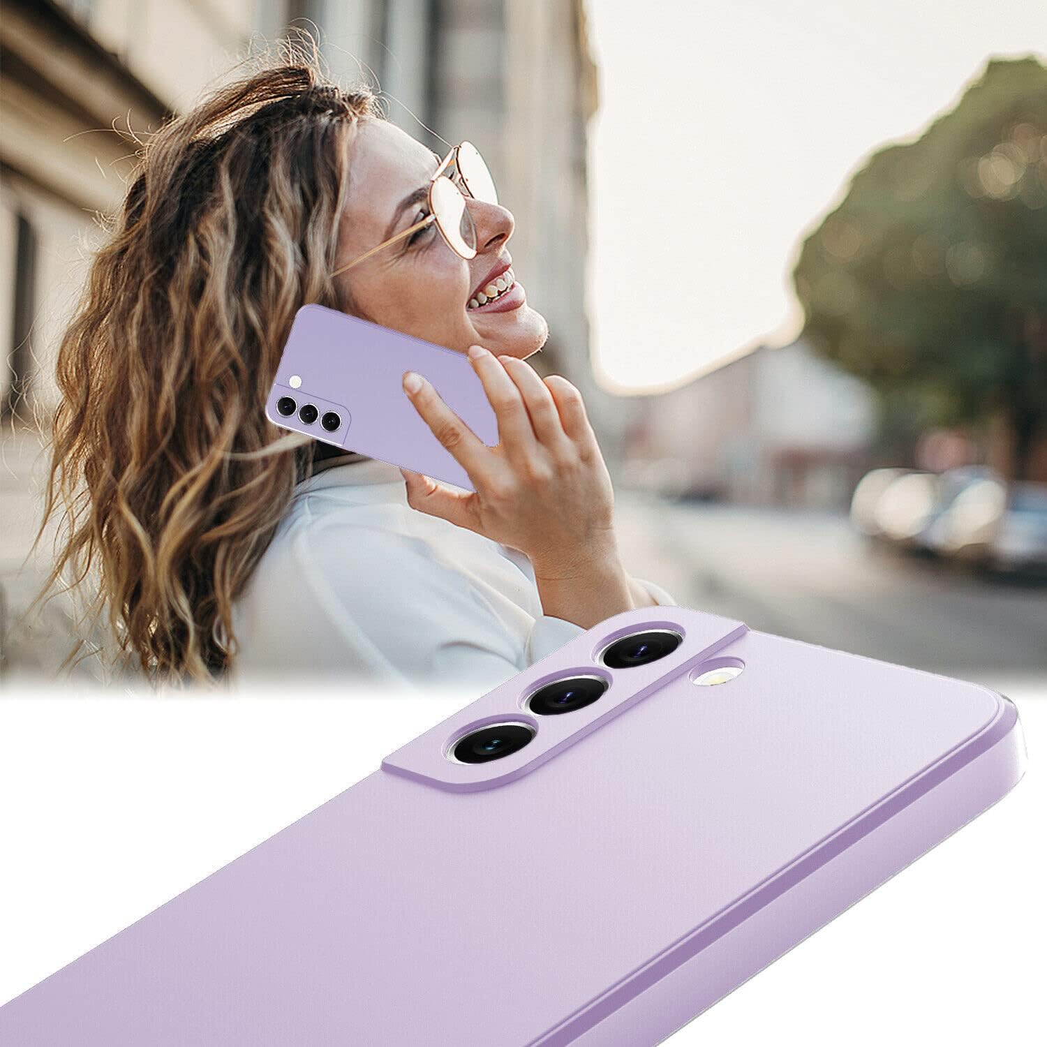 Husa protectie compatibila cu Samsung Galaxy S21 Plus, slim, silicon Mov, interior din microfibra, protectie camera, protectie ecran, ISAG