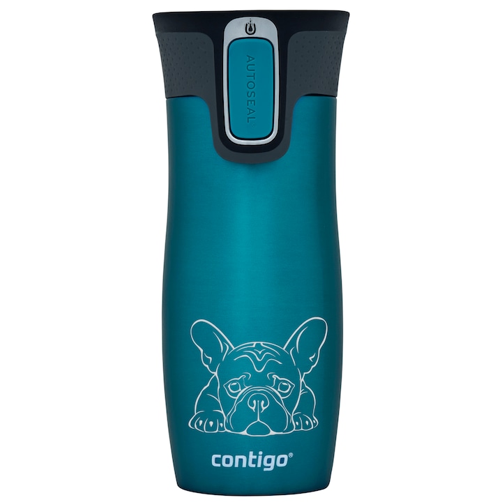 Cana termos West Loop, Contigo, Inox, 470 ml, Turcoaz - French Bulldog