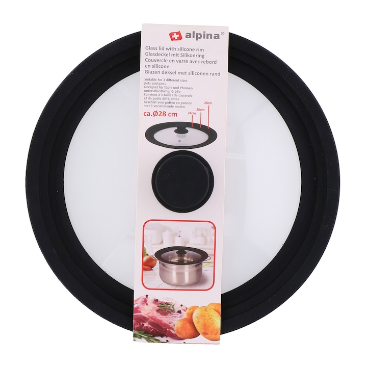 Capac universal Alpina, garnitura silicon, 24-28cm