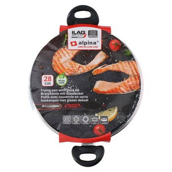 Tigaie cu capac Alpina, 2 manere, inductie, 28 cm