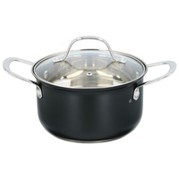 Oala, Alpina, Otel inoxidabil, 2,5 l, 18 x 10,5 cm, Negru