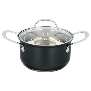 Oala, Alpina, Otel inoxidabil, 1.8 l, Negru