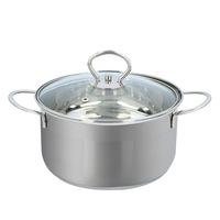 Oala cu capac Alpina, 2.4L, inox, argintiu