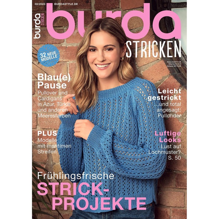 Revista Burda Style Tricotaje Martie-Aprilie 2023 editata in limba germana, nr 2/2023