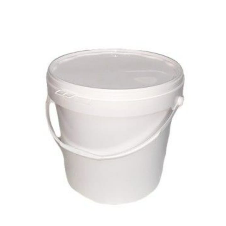 Galeata alimentara sigilabila, cu capac, alb, 600 ML