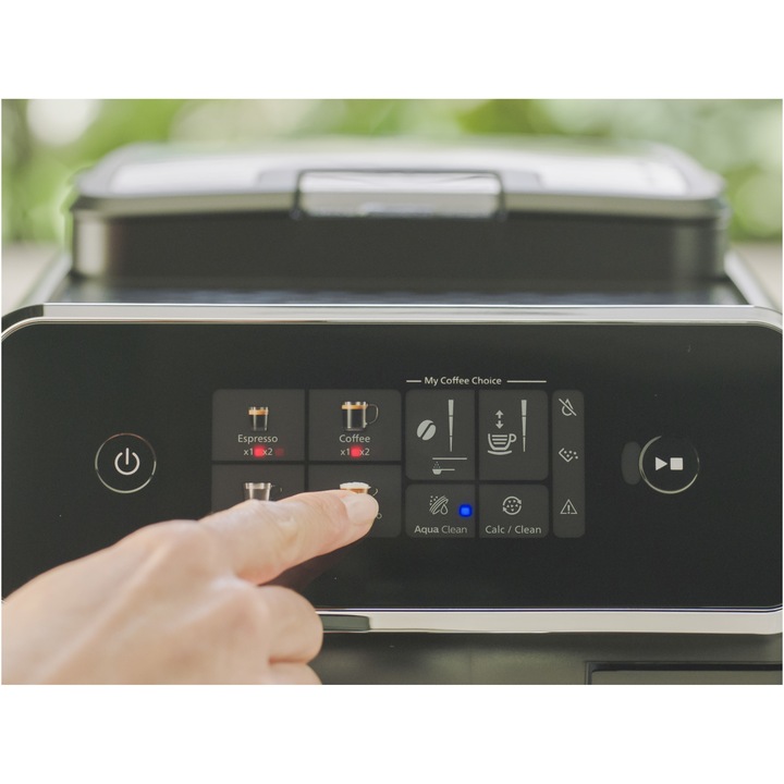Espressor automat Philips seria 2300 EP2330/10, LatteGO, 4 tipuri de bauturi, ecran tactil intuitiv, Tehnologie noua SilentBrew, Aplicatie HomeID, rasnita ceramica, negru mat