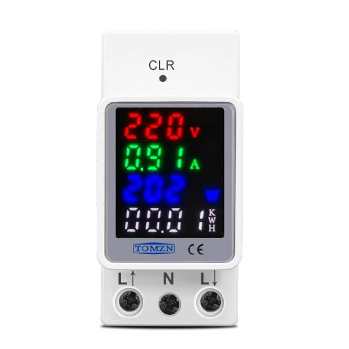 Монофазен цифров електромер, TOMZN, 80-270V, 100A, led дисплей, функция за нулиране, осветление