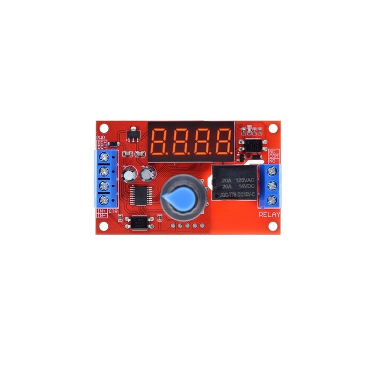 Modul Releu de Intarziere Unidirectional 12V, Comutator Rotativ, 32 de moduri, Cronometrare Digitala cu LED-uri
