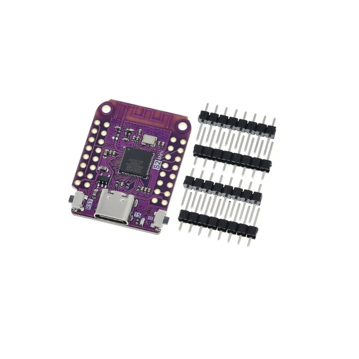 WiFi платка, S2 Mini, базирана на ESP32-S2FN4R2, ESP32-S2, 4MB FLASH, 2MB PSRAM