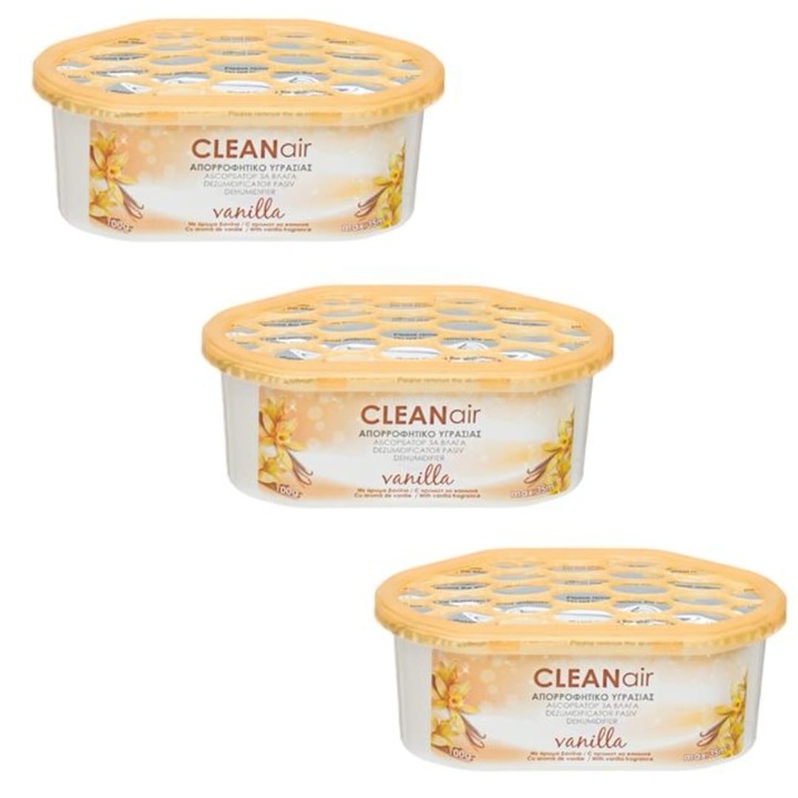 Dezumidificator Pasiv Cutie Aroma de Vanilie 100g - 3buc