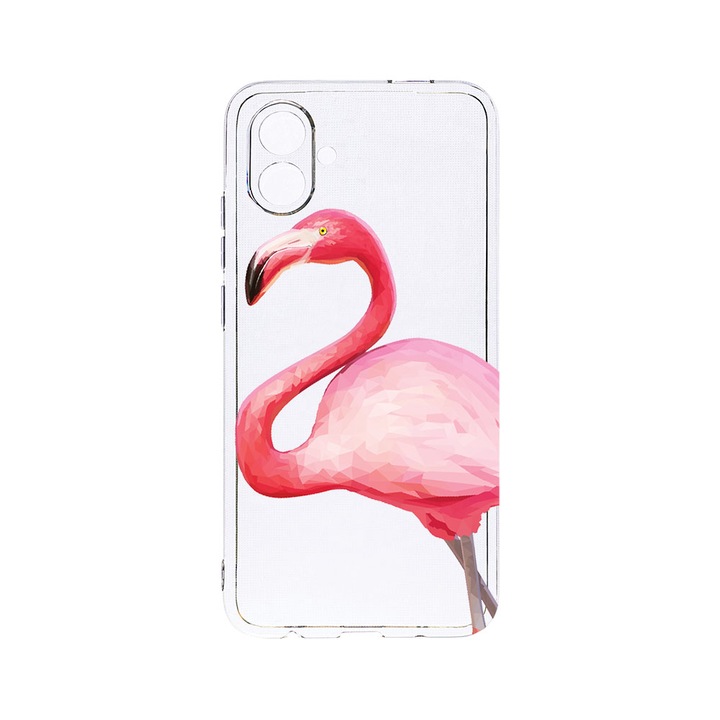 Husa BestCase® Clear Silicon 2MM, Compatibila Cu Samsung Galaxy F04 / Galaxy M04 / Galaxy A04e, Flamingo, Antisoc, Protectie Camera, Margini ridicate pentru protectia ecranului, T 55