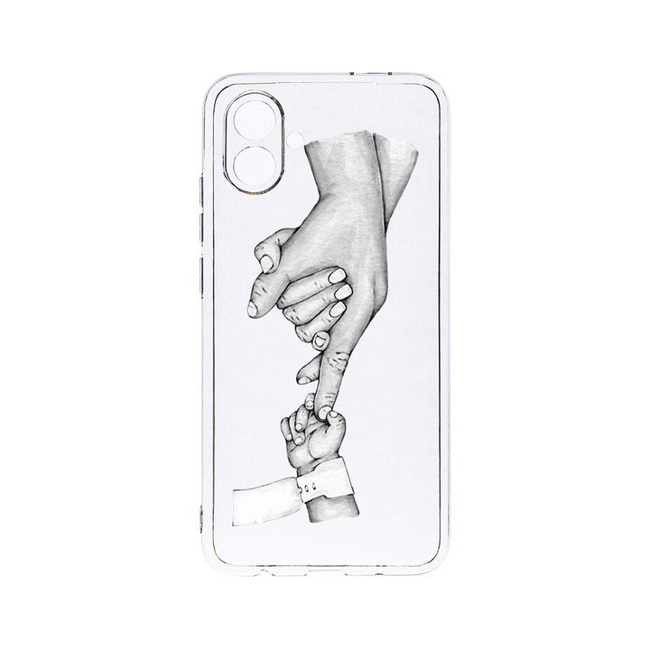 BestCase 2MM Clear Szilikon telefontok, Samsung Galaxy F04 / Galaxy M04 / Galaxy A04e, Mother Hand, Kamera védelem, strapabíró, T 958