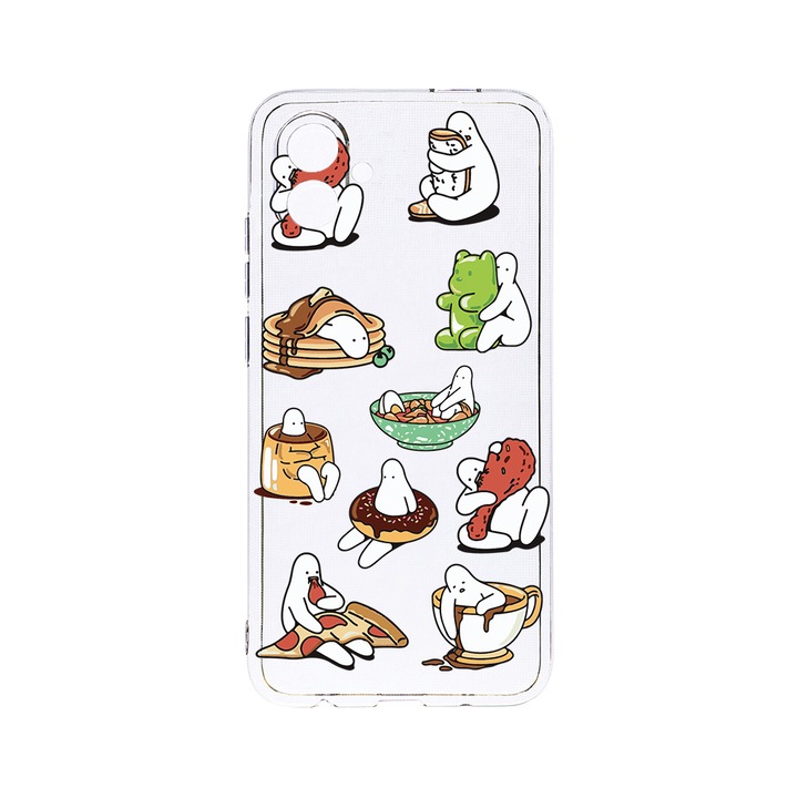 BestCase 2MM Clear Szilikon telefontok, Samsung Galaxy F04 / Galaxy M04 / Galaxy A04e, Eating Is My Hobby, Kamera védelem, strapabíró, T 1018