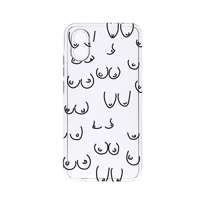 BestCase 2MM Clear Szilikon telefontok, Samsung Galaxy F04 / Galaxy M04 / Galaxy A04e, Boobs Pattern, Kamera védelem, strapabíró, T 1060