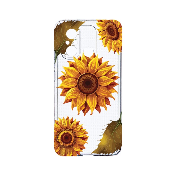 Husa BestCase® Clear Silicon 2MM, Compatibila Cu Xiaomi Redmi 12C, Sun Flower, Antisoc, Protectie Camera, Margini ridicate pentru protectia ecranului, T 1070