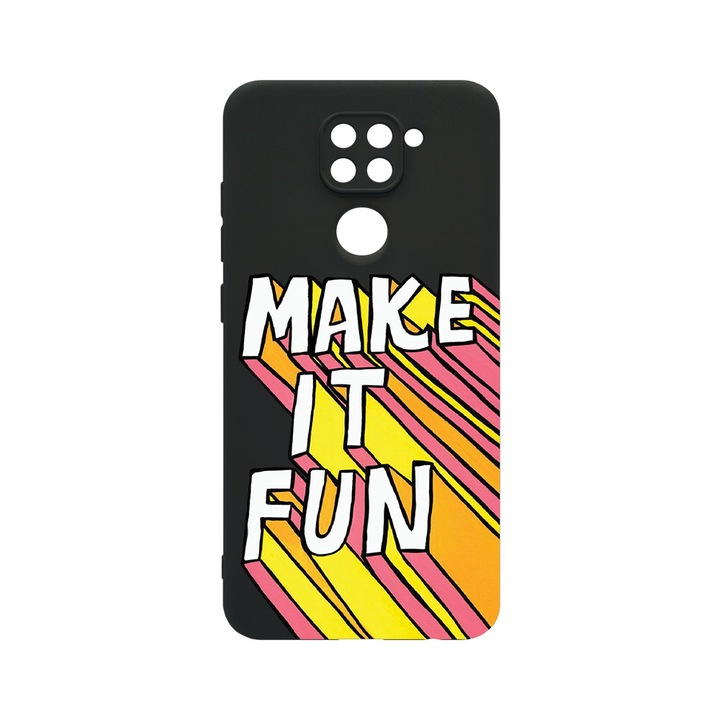 Husa BestCase® SLIM SIlicon 0.8MM, Compatibila Cu Xiaomi Redmi Note 9, Make It Fun, Protectie Camera, Rezistenta la uzura, c-B 494
