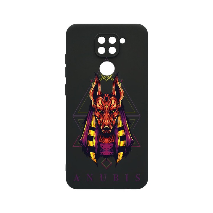 Husa BestCase® SLIM SIlicon 0.8MM, Compatibila Cu Xiaomi Redmi Note 9, Mythology Anubis, Protectie Camera, Rezistenta la uzura, c-B 286