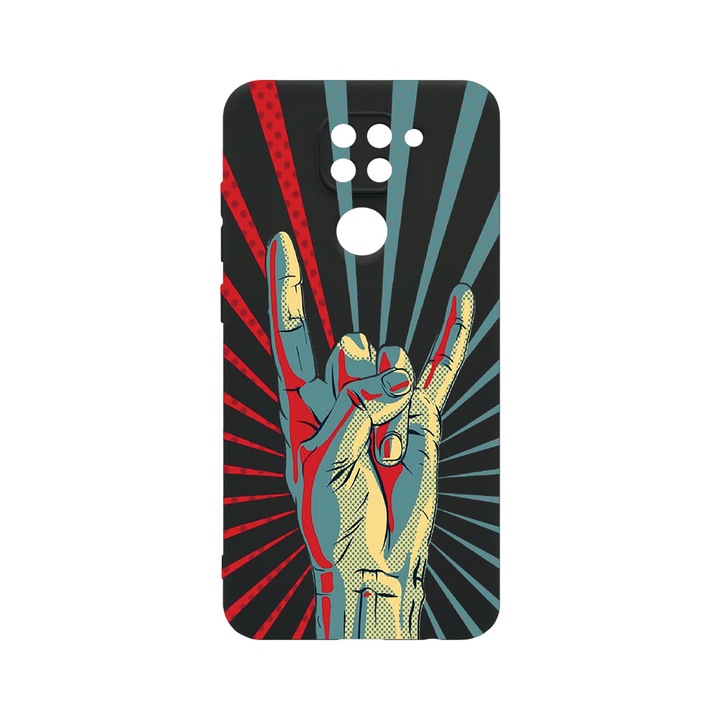 Husa BestCase® SLIM SIlicon 0.8MM, Compatibila Cu Xiaomi Redmi Note 9, Rock Festival, Protectie Camera, Rezistenta la uzura, c-B 530