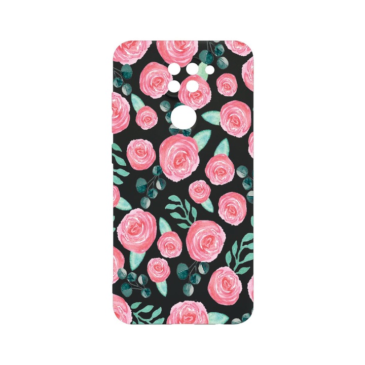 Husa BestCase® SLIM SIlicon 0.8MM, Compatibila Cu Xiaomi Redmi Note 9, Rose Pattern, Protectie Camera, Rezistenta la uzura, c-B 640