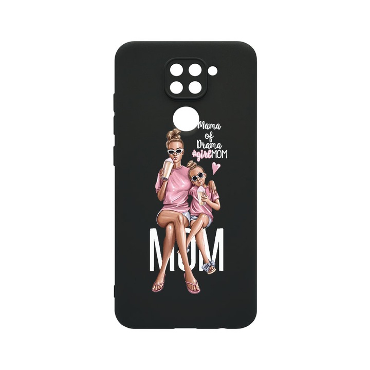Husa BestCase® SLIM SIlicon 0.8MM, Compatibila Cu Xiaomi Redmi Note 9, Girl Mom Mama of Drama, Protectie Camera, Rezistenta la uzura, c-B 558