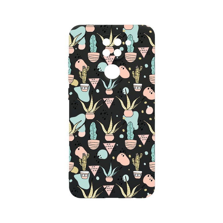 Husa BestCase® SLIM SIlicon 0.8MM, Compatibila Cu Xiaomi Redmi Note 9, Cactus, Protectie Camera, Rezistenta la uzura, c-B 774