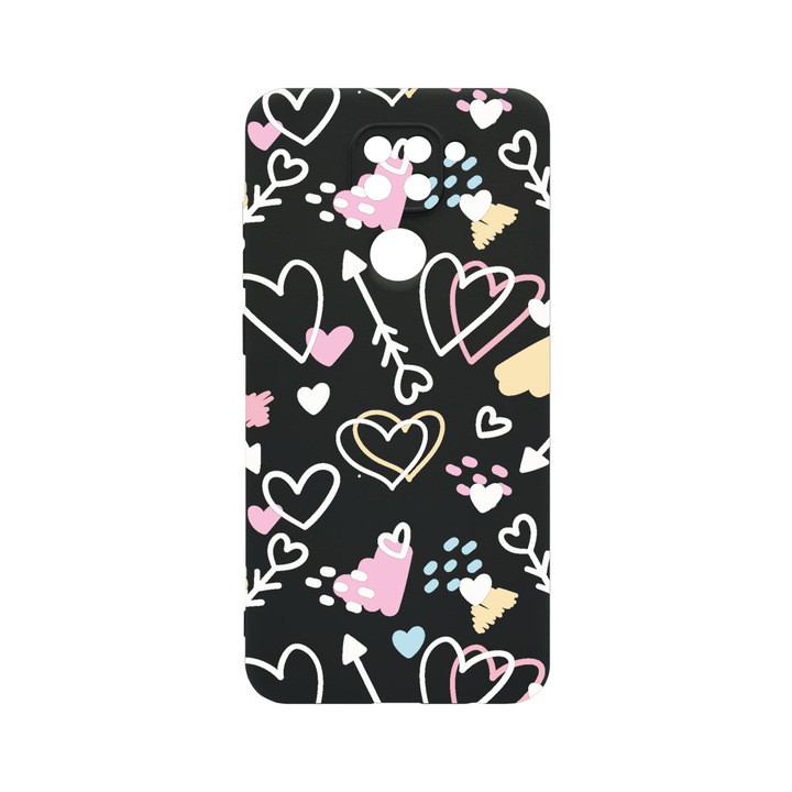 Husa BestCase® SLIM SIlicon 0.8MM, Compatibila Cu Xiaomi Redmi Note 9, Love Symbols, Protectie Camera, Rezistenta la uzura, c-B 764