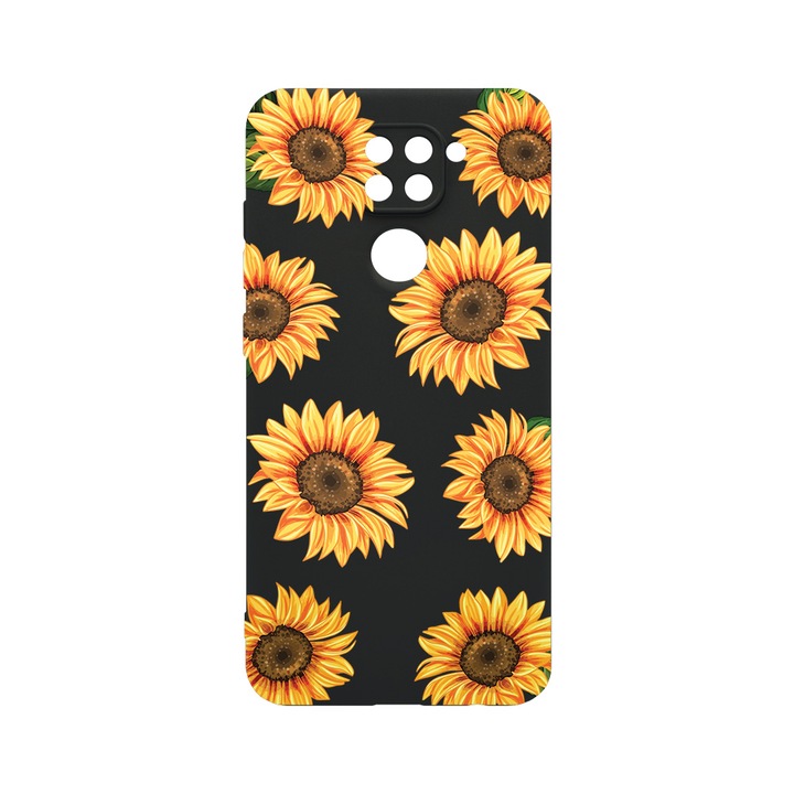 Husa BestCase® SLIM SIlicon 0.8MM, Compatibila Cu Xiaomi Redmi Note 9, Sun Flower, Protectie Camera, Rezistenta la uzura, c-B 1069