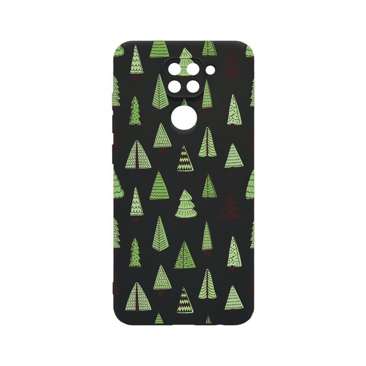 Husa BestCase® SLIM SIlicon 0.8MM, Compatibila Cu Xiaomi Redmi Note 9, Christmas Tree Shapes, Protectie Camera, Rezistenta la uzura, c-B 872