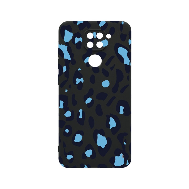 Husa BestCase® SLIM SIlicon 0.8MM, Compatibila Cu Xiaomi Redmi Note 9, Blue Leopard Pattern, Protectie Camera, Rezistenta la uzura, c-B 1032