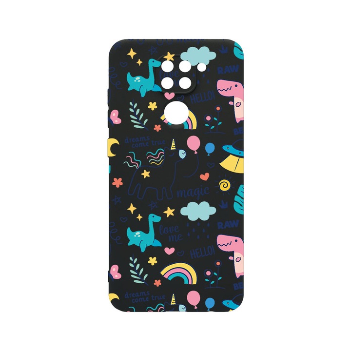 Husa BestCase® SLIM SIlicon 0.8MM, Compatibila Cu Xiaomi Redmi Note 9, Unicorn - Dreams Comes True, Protectie Camera, Rezistenta la uzura, c-B 759