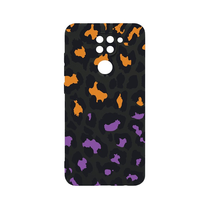 Husa BestCase® SLIM SIlicon 0.8MM, Compatibila Cu Xiaomi Redmi Note 9, Lila Leopard Pattern, Protectie Camera, Rezistenta la uzura, c-B 1035