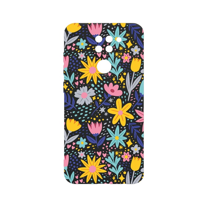 Husa BestCase® SLIM SIlicon 0.8MM, Compatibila Cu Xiaomi Redmi Note 9, Little Flowers, Protectie Camera, Rezistenta la uzura, c-B 758